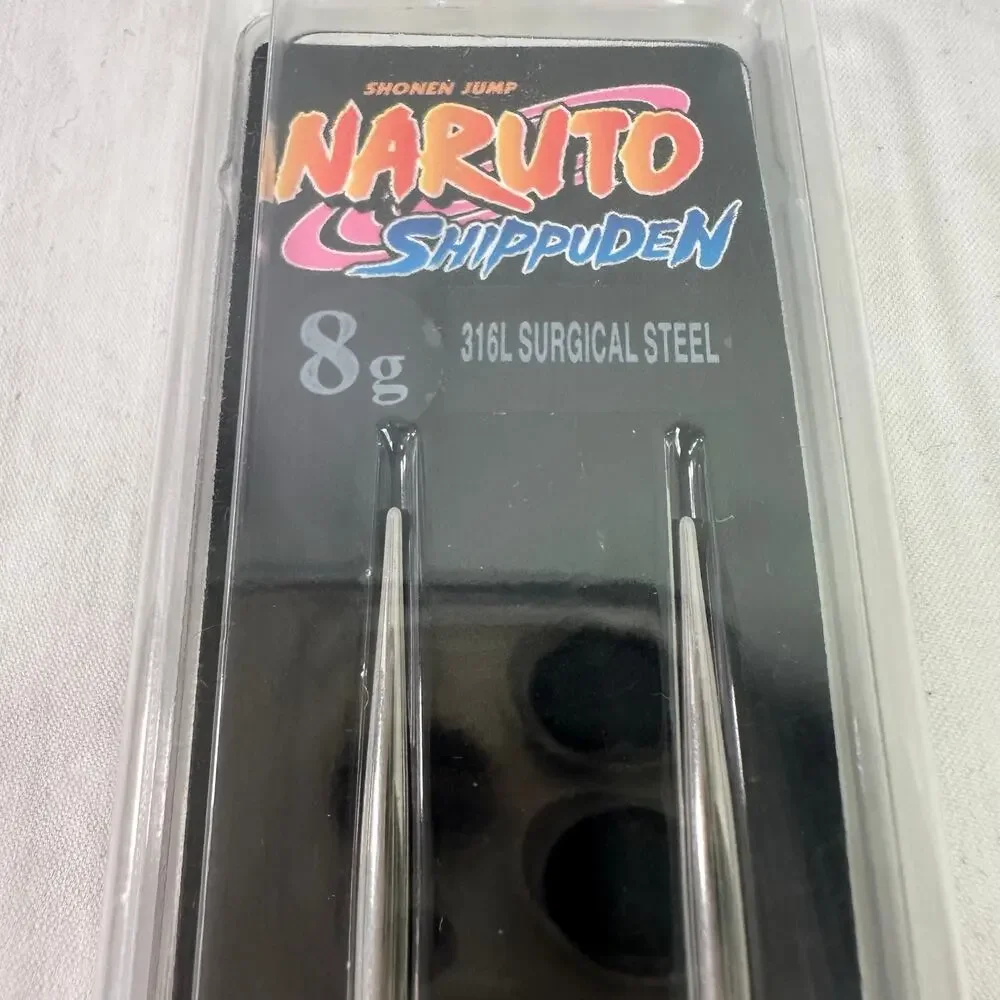 Naruto Shippuden Shonen Jump NEW 8g 316L Surgical Steel Spike Plugs Gauge